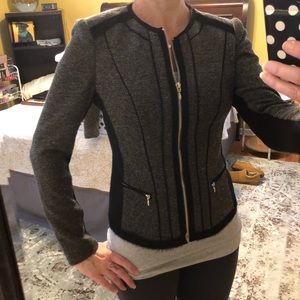 WHBM Moto-inspired zip up blazer